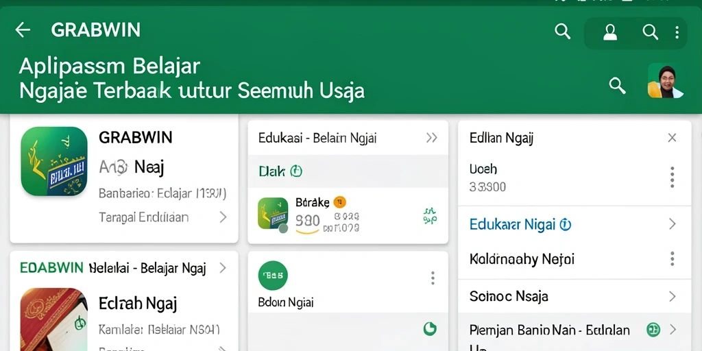Antarmuka GRABWIN yang mudah digunakan untuk belajar ngaji.