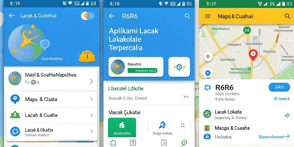 Tampilan antarmuka R6R6 yang intuitif untuk lacak lokasi.