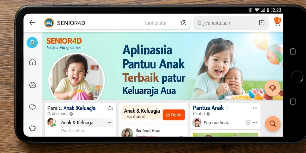 Tampilan antarmuka utama SENIOR4D untuk Pantau Anak.